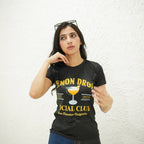 LEMON DROP SOCIAL CLUB BLACK-PRINTED TSHIRT