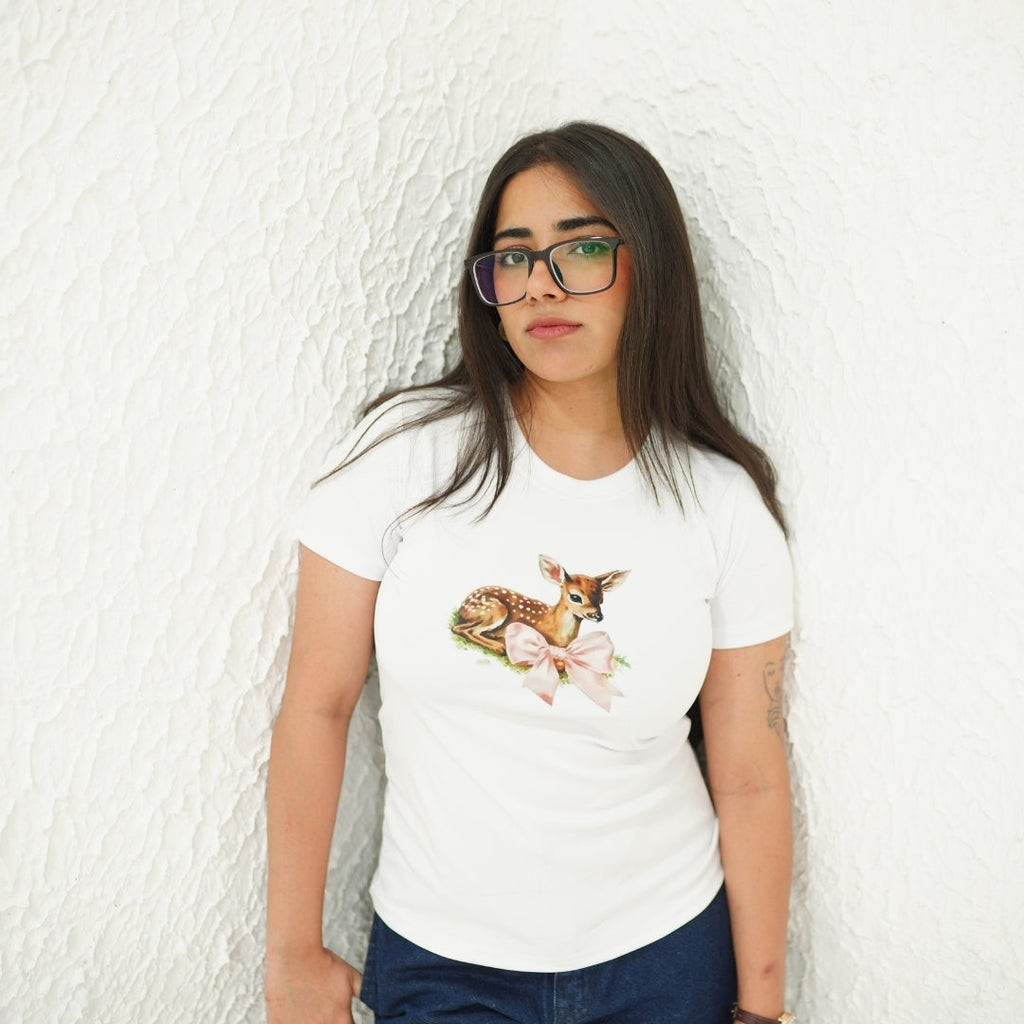 DEER WHITE-PRINTED TSHIRT