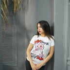 SMILE THROUGH WHITE- PRINTED TSHIRT