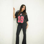 CHICAGO 18 BLACK- PRINTED DROP SHOULDER
