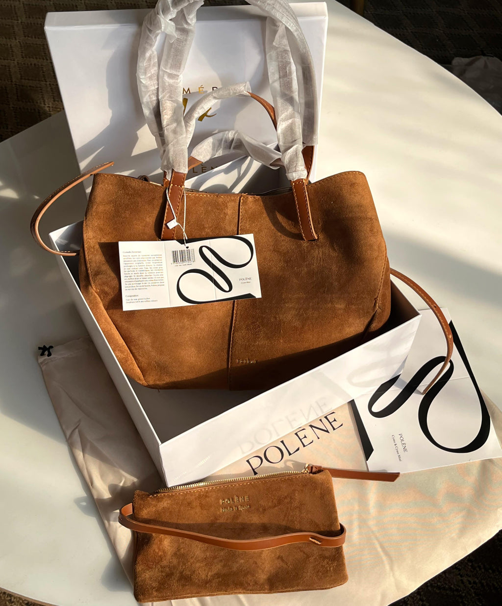 POLÈNE CYME HANDBAG WITH POUCH